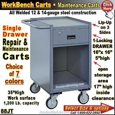 88JT / 1-Drawer Open Cabinet Narrow Maintenance Carts