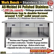 88VO / Stainless Steel Work Benches