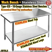 JBFBLS / Stainless Steel Work Benches