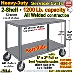 JMLA / Heavy Duty 2-Shelf Service Cart