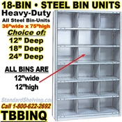 18-Bin Openings Steel Shelf Unit / TBBINQ18
