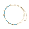 Teal Acrylic Bar and Gold Chain Anklet