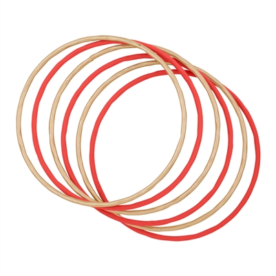 Red and Gold Set of 6 Bangle Bracelets
