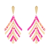 Hot Pink Acrylic and Gold Geometric 2" Earring