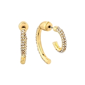 Pave Gold Double Post Stud Earring