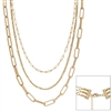 Matte Gold Three Layered 16"-20" Necklace (Multi Function)