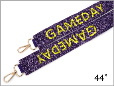 Purple and Yellow Game Day Crystal Purse Strap