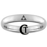 4mm Dome Tungsten Legend of Zelda Triforce Design Ring.