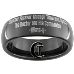 7mm Black Dome Tungsten Carbide Custom Doctor Who Design
