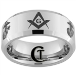10mm Beveled Tungsten Carbide Marines Eagle Globe & Anchor and Master Mason Square and Compass Design.