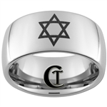 10mm Dome Tungsten Carbide Jewish Design