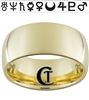 10mm Gold Dome Tungsten Sailor Moon Ring
