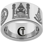 12mm Pipe Tungsten Carbide Army and Masonic Design Ring.