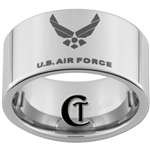 12mm Pipe Tungsten Carbide Air Force Logo Design.