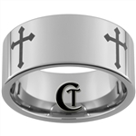 12mm Pipe Tungsten Carbide Religious Cross Design