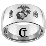 CLEARANCE 12mm Dome Tungsten Carbide MARINES Master Sergeant Design.