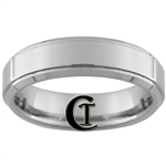 **Clearance** 6mm Beveled 1 Step Tungsten Carbide Ring -Limited Sizes - 9