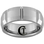**Clearance** 8mm Side Grooved Beveled Tungsten Carbide Ring -Limited Sizes 7, 7 1/2, 8 1/2, 11 1/2