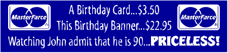 Priceless 90th Birthday Banner Spoof