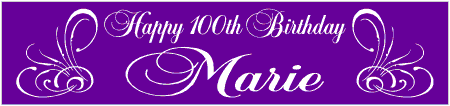 Swan Flourishes 100th Birthday Banner
