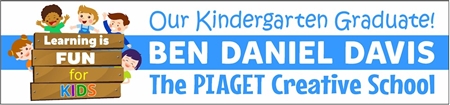 Learning is FUN FOR KIDS Kindergarten Graduate Banner