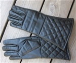 Padded Leather Gloves Black