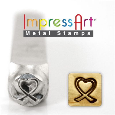Impress Art Breast Cancer Heart Metal Design Stamp - SGSC1510-X-6MM