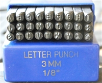 3mm Basic Block Font Metal Uppercase Letter Alphabet Stamp Set - SGBB-3MM
