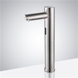 Fontana Tall Commercial Automatic Touch-Free Lavatory Bathroom Sink Sensor Faucet Brushed Nickel