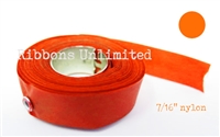 71OR 7/16 X12 Yds Orange Nylon Ribbon W/Eyelets