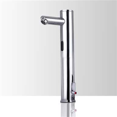 Fontana Tall Commercial Automatic Touch-Free Lavatory Bathroom Sink Sensor Faucet Chrome Finish