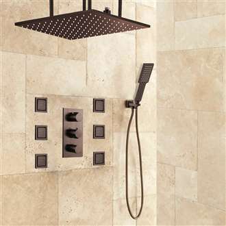 Fontana Sierra Light Oil Rubbed Bronze Shower head with Adjustable Body Jets and Mixer (Solid Brass)