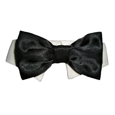 Black Satin Bow Tie Collar