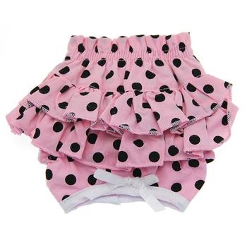 Doggie Design Ruffled Dog Panties-Pink Polka Dot