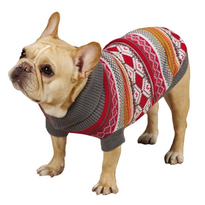 Northern Lights Dog Sweater-Raspberry