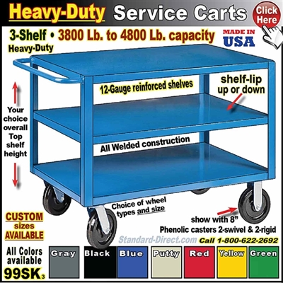 99SK * 3-Shelf Service Carts