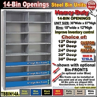 TBBIN14A * 14-BIN Steel Shelving Bin Unit