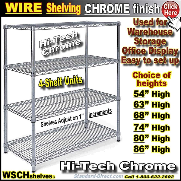 WSCHS * CHROME Wire Shelving