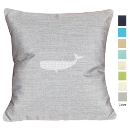 Coastal Cottage Whale Pillow - Unique Coastal Decor | Nantucket Bound