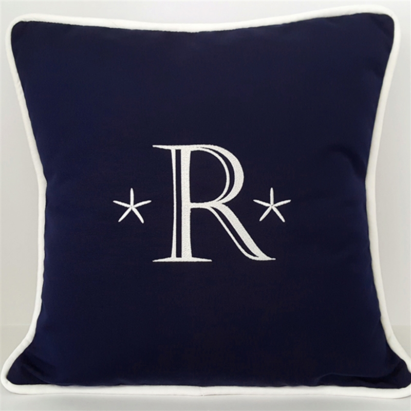 Starfish Monogram Pillow in 6 Colors