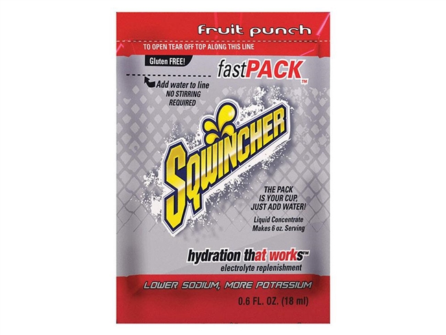 Sqwincher 015305-FP Fruit Punch Fast Packs - 200 Per Case