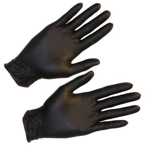 Safety Zone GNPR-size-1-K 100% Black Nitrile Gloves, Single Use, Powder Free