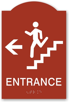 ADA Braille Stair Entrance Directional Sign
