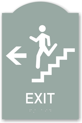 ADA Braille Stair Exit Directional Sign