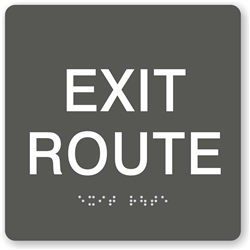 EXIT Route Braille Sign