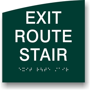 Exit Route Stair Braille Sign