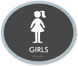 Girl's braille ADA Sign