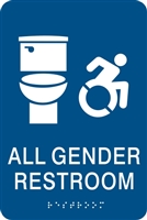 All Gender ADA Braille Restroom Sign