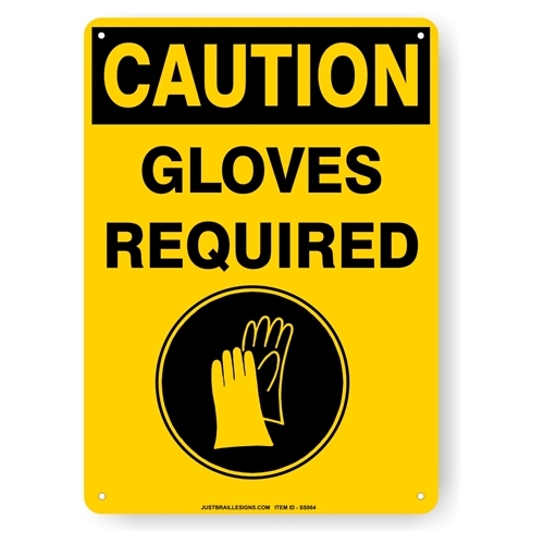 Gloves Required Safety Sign