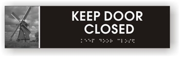Keep Door Closed Braille Sign
